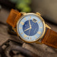 "Datematic" - SS Gold PVD con esfera azul cobalto