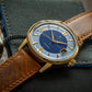 "Datematic" - SS Gold PVD con esfera azul cobalto